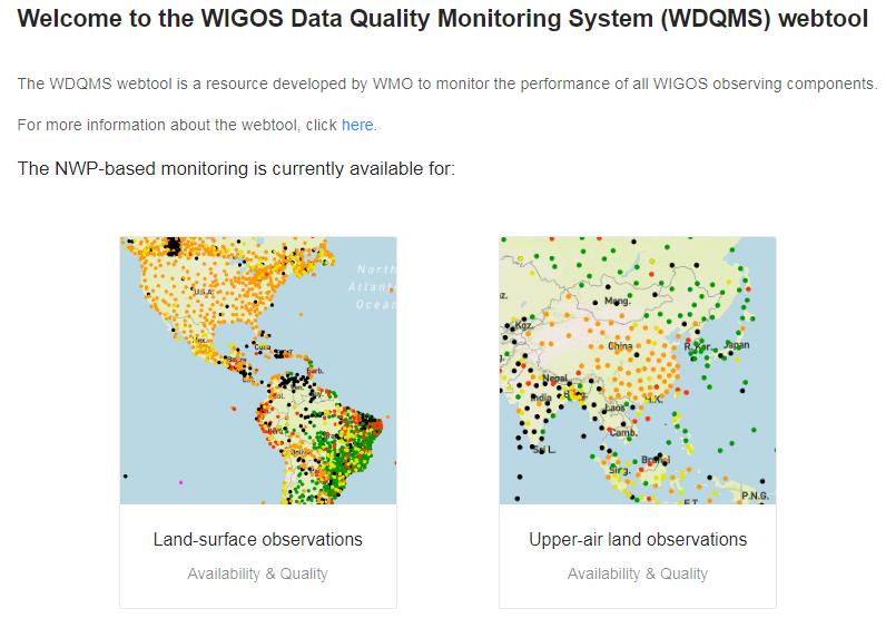 Landing page of WDQMS Webtool