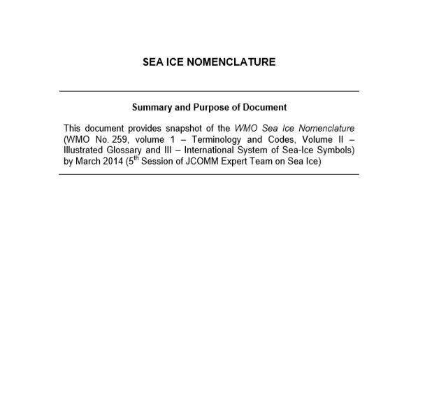 WMO Sea-Ice Nomenclature