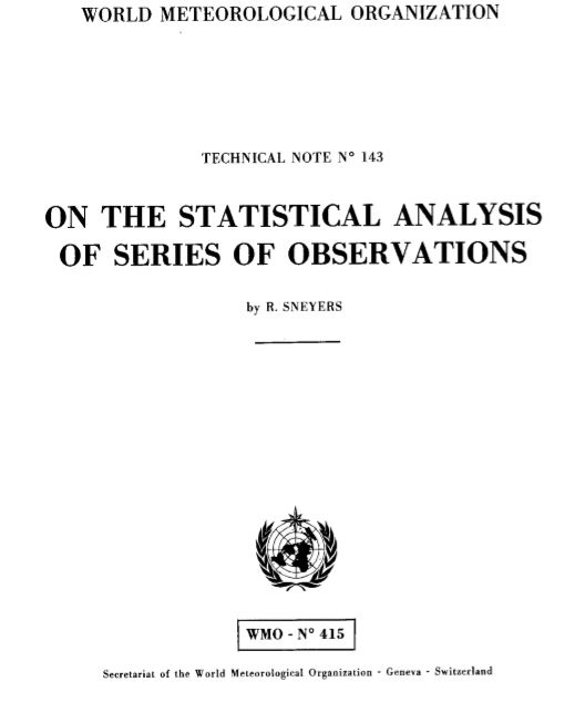 On the statistical analysis of series of observations