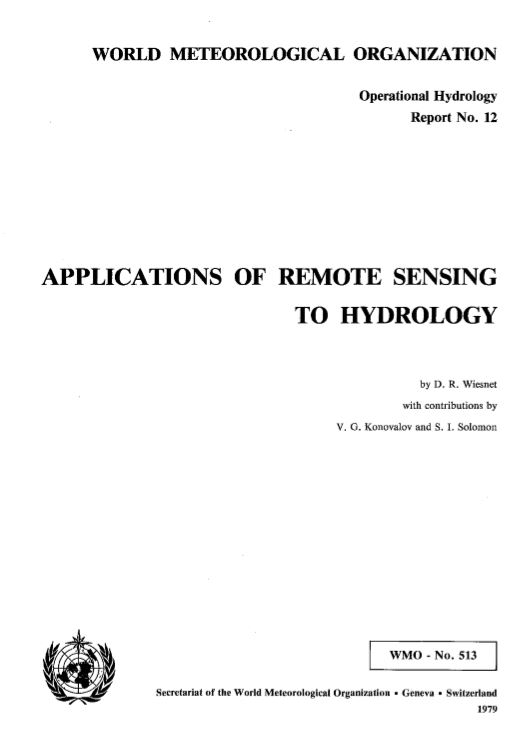 Applications of remote sensing to hydrology