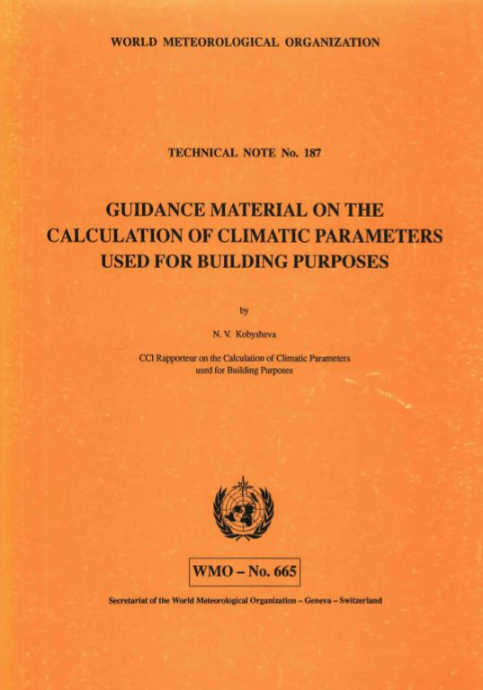 Guidance Material on the Calculation of Climatic Parameters used for Building Purposes