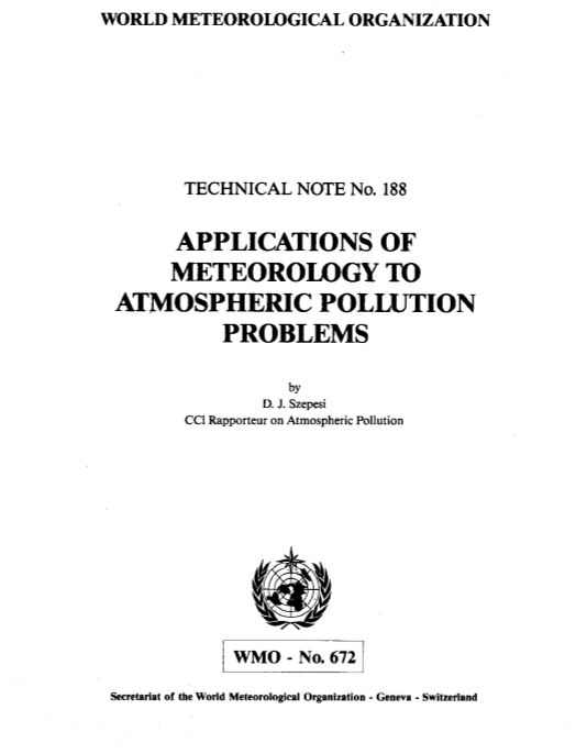 Applications of meteorology to atmospheric pollution problems