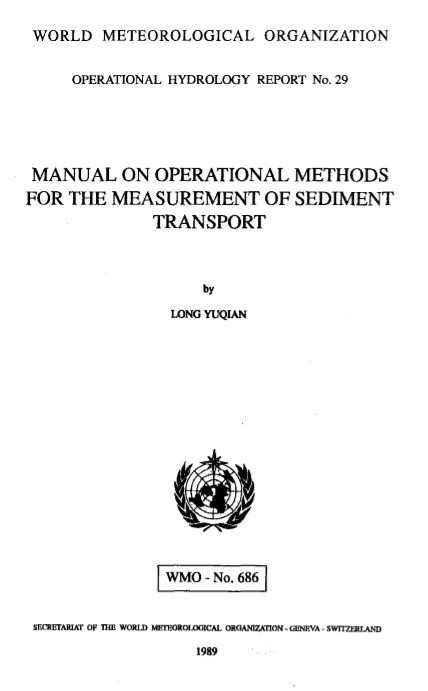 Manual on operational methods for the measurement of sediment transport