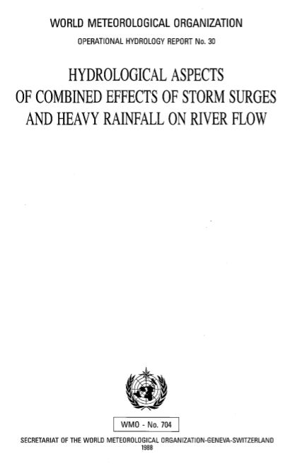 Hydrological aspects of combined effects of storm surges and heavy rainfall on river flow