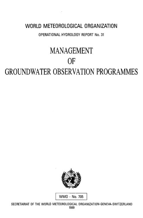 Management of groundwater observation programmes