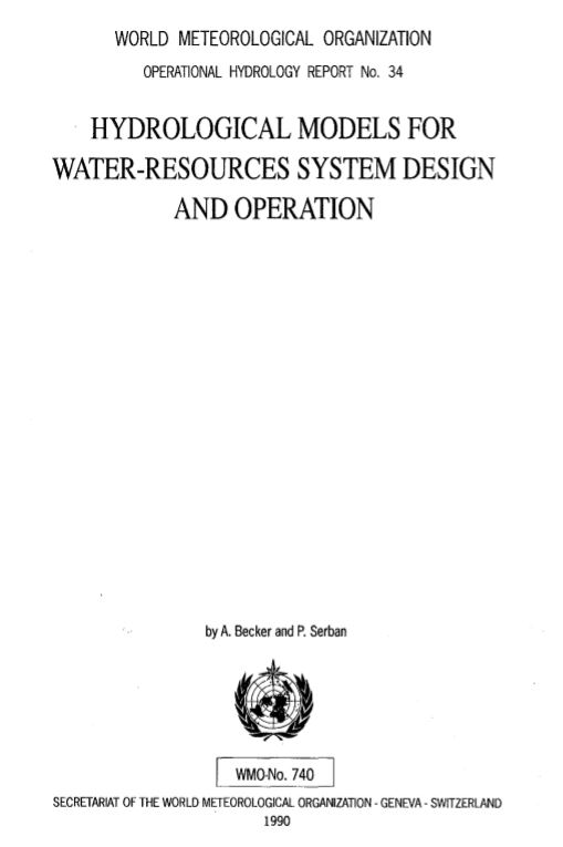 Hydrological models for water-resources system design and operation