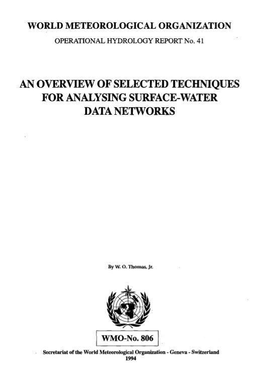 An overview of selected techniques for analysing surface-water data networks