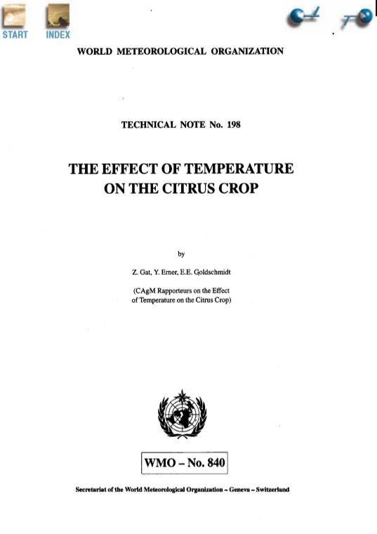 The effect of temperature on the citrus crop