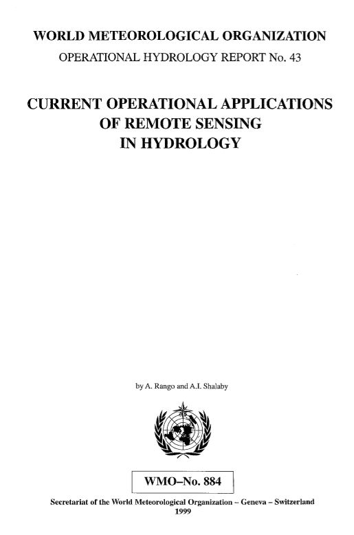 Current operational applications of remote sensing in hydrology