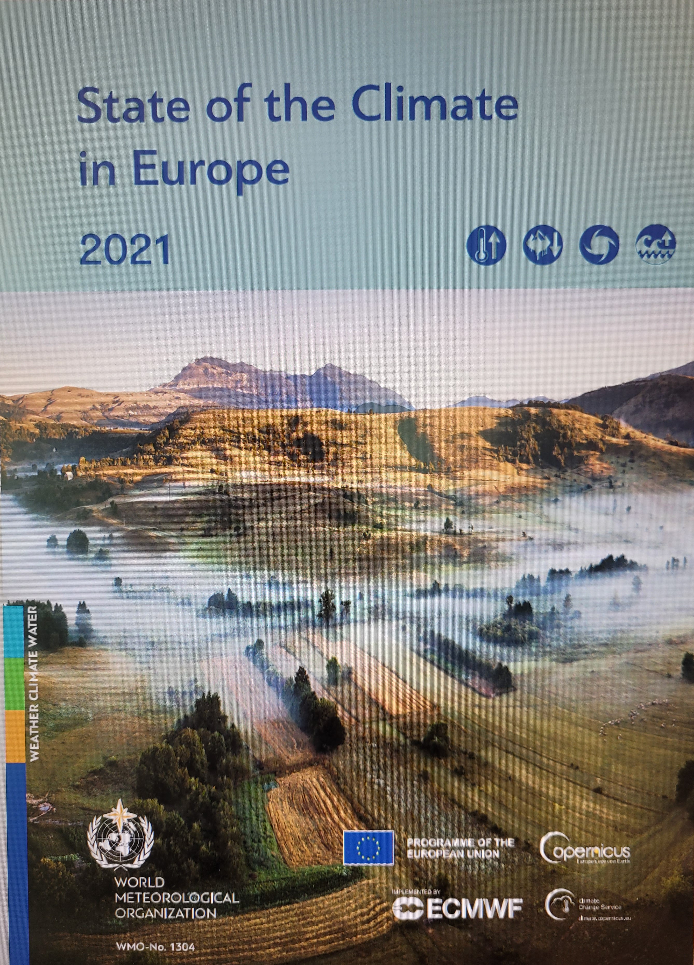 cover page of the 2021 State of climate in Europe report