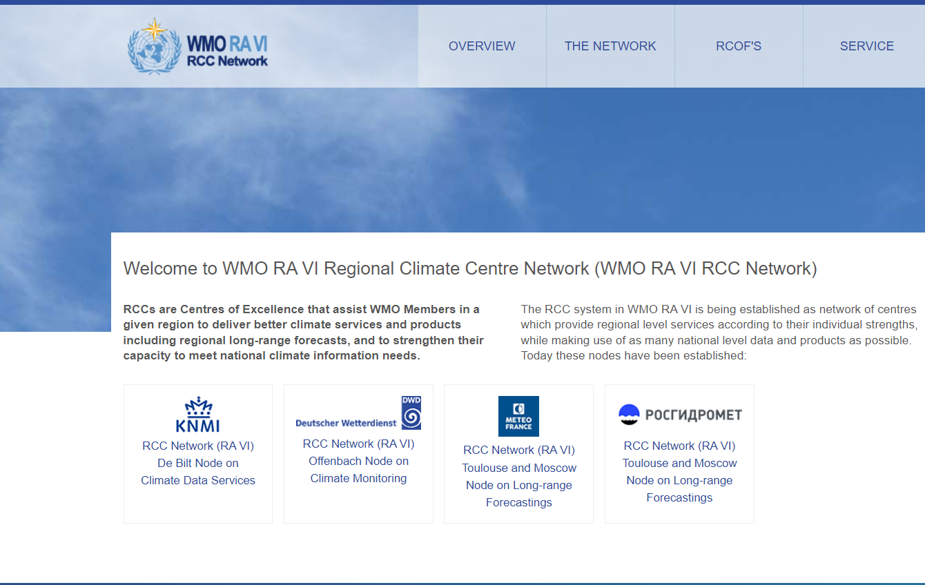 Land page of the RA VI RCC Network