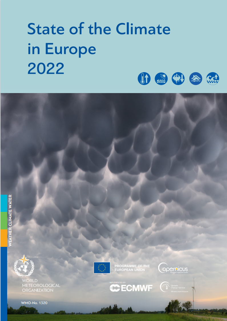 cover page of the climate in Europe 2022 report