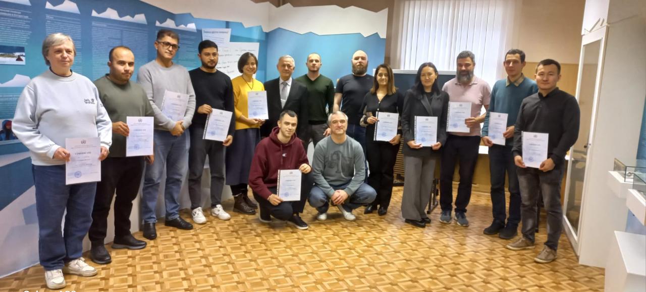 Group photo with certificates