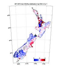 New Zealand map of CO2 fluxes
