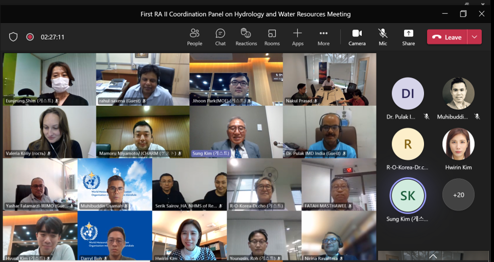 Photo from 1st Virtual Meeting of RA II CP-Hydrology