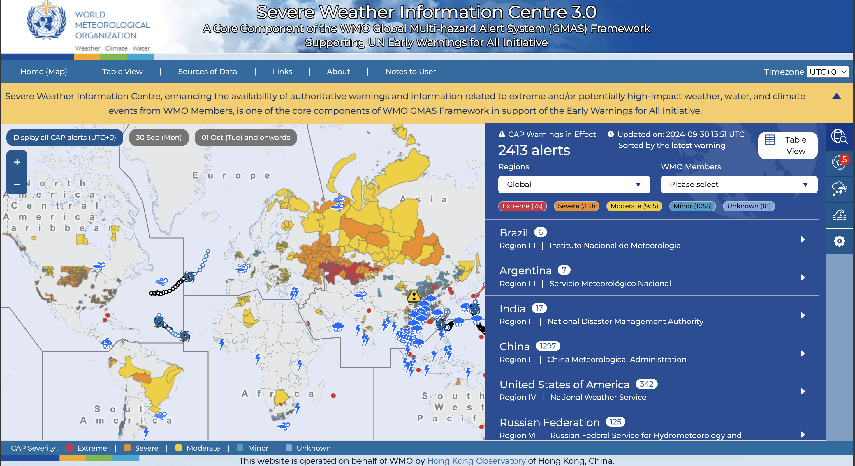 WMO Severe Weather Information Centre