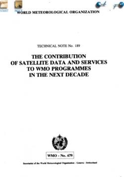 The contribution of satellite data and services to WMO programmes in the next decade
