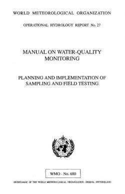 Manual on water quality monitoring - Planning and implementation of sampling and field testing