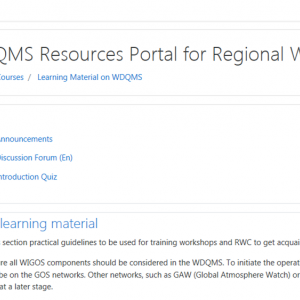WDQMS Resources Portal page