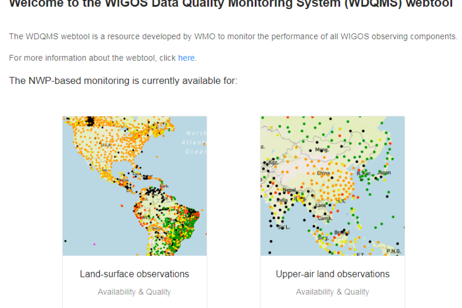 Operational launch of the WDQMS Webtool