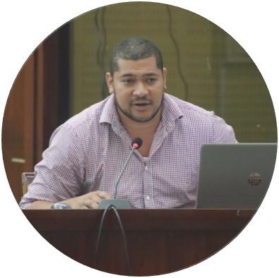 Laitia speaking at an event