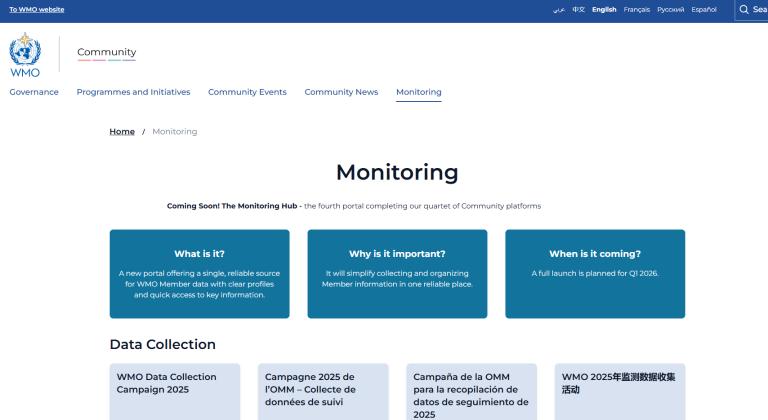 screenshot of the monitoring hub