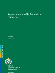 Cover of the “Compendium of WMO Competency Frameworks,” 2019 edition, updated in 2025, published by the World Meteorological Organization, WMO-No. 1209.