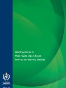 Cover of the WMO Guidelines on Multi-hazard Impact-based Forecast and Warning Services.